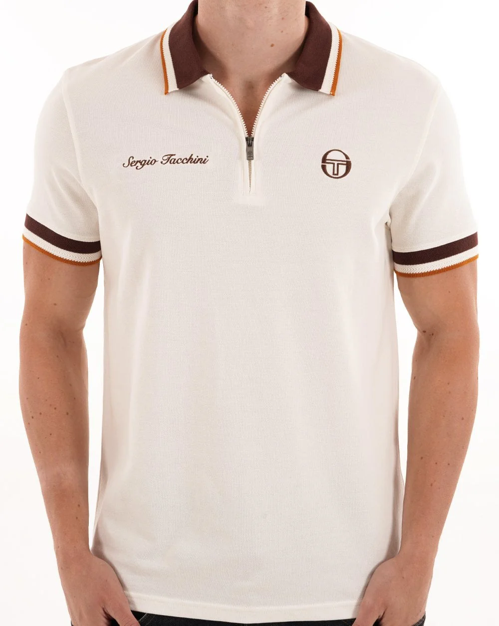 Sergio Tacchini Nanto Zip Polo Shirt Gardenia - Image 3