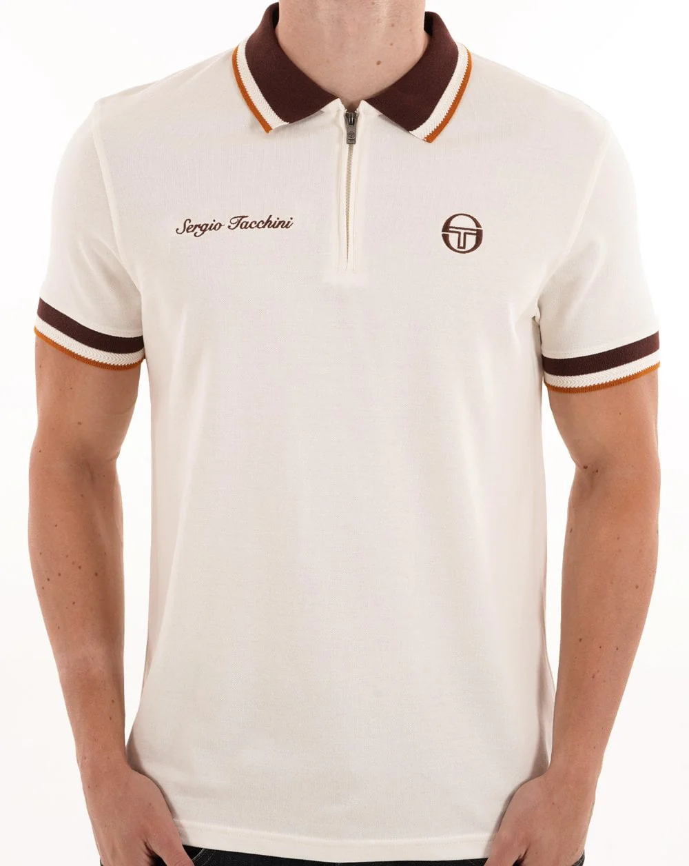 Sergio Tacchini Nanto Zip Polo Shirt Gardenia - Image 4