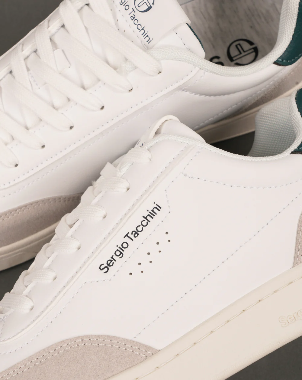 Sergio Tacchini New Action LTX Trainers White/Dark Green - Image 3