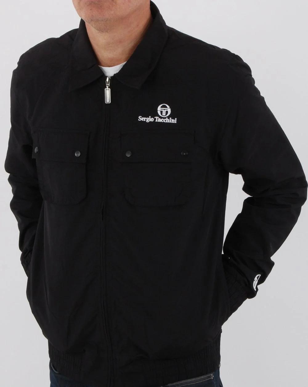 Sergio Tacchini New Devonte Overshirt Black/White - Image 2