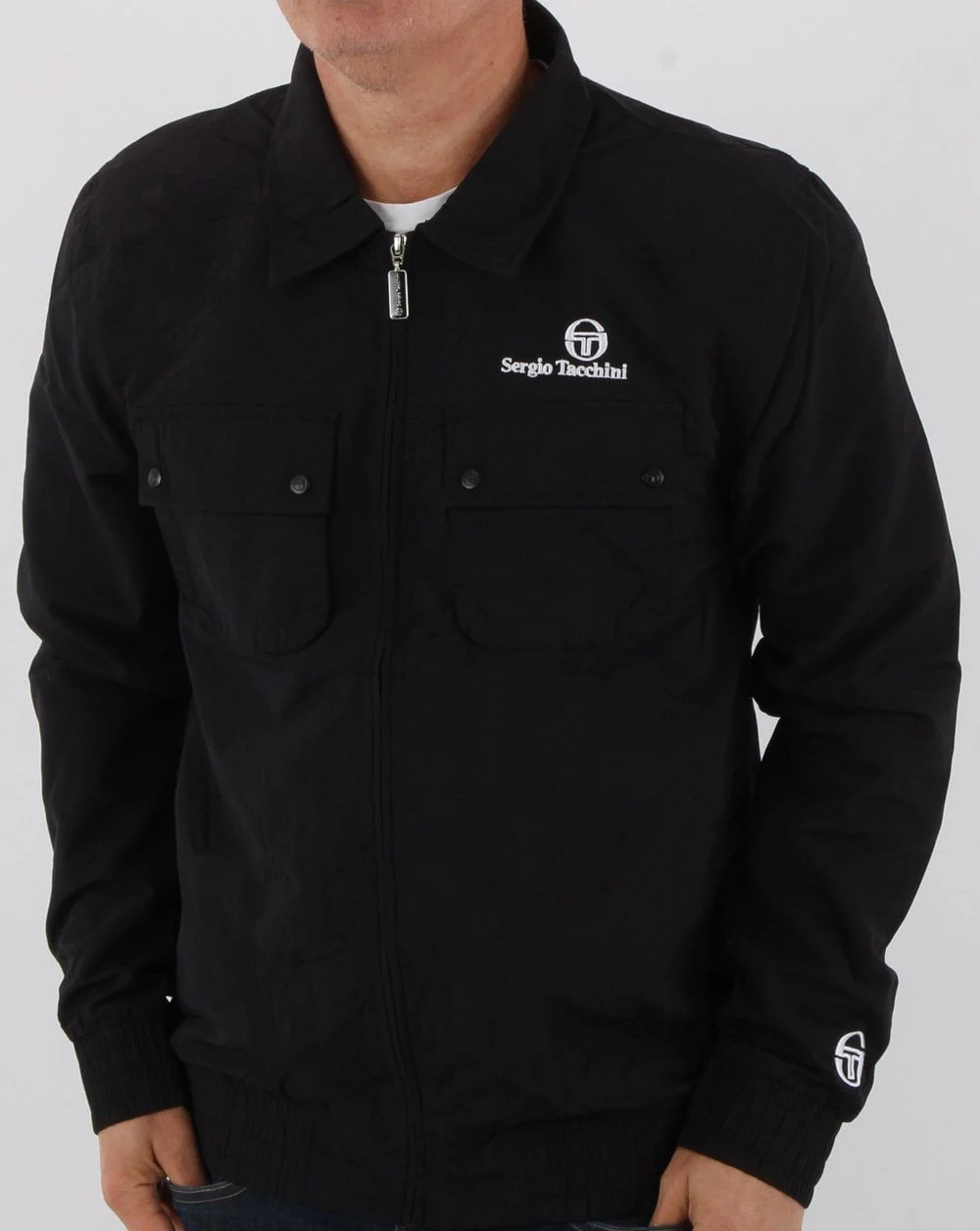Sergio Tacchini New Devonte Overshirt Black/White - Image 3