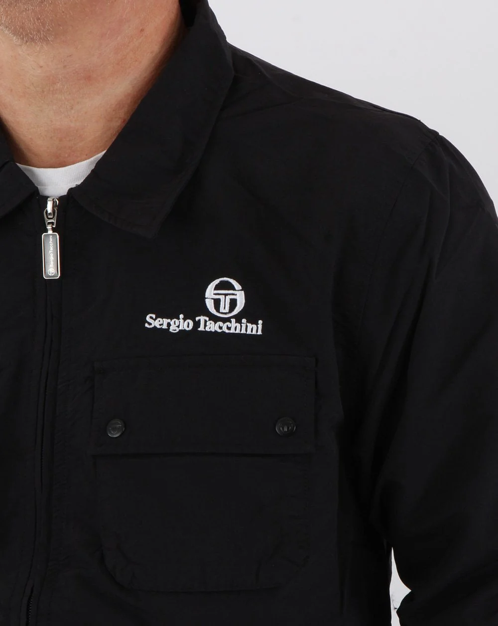 Sergio Tacchini New Devonte Overshirt Black/White - Image 4
