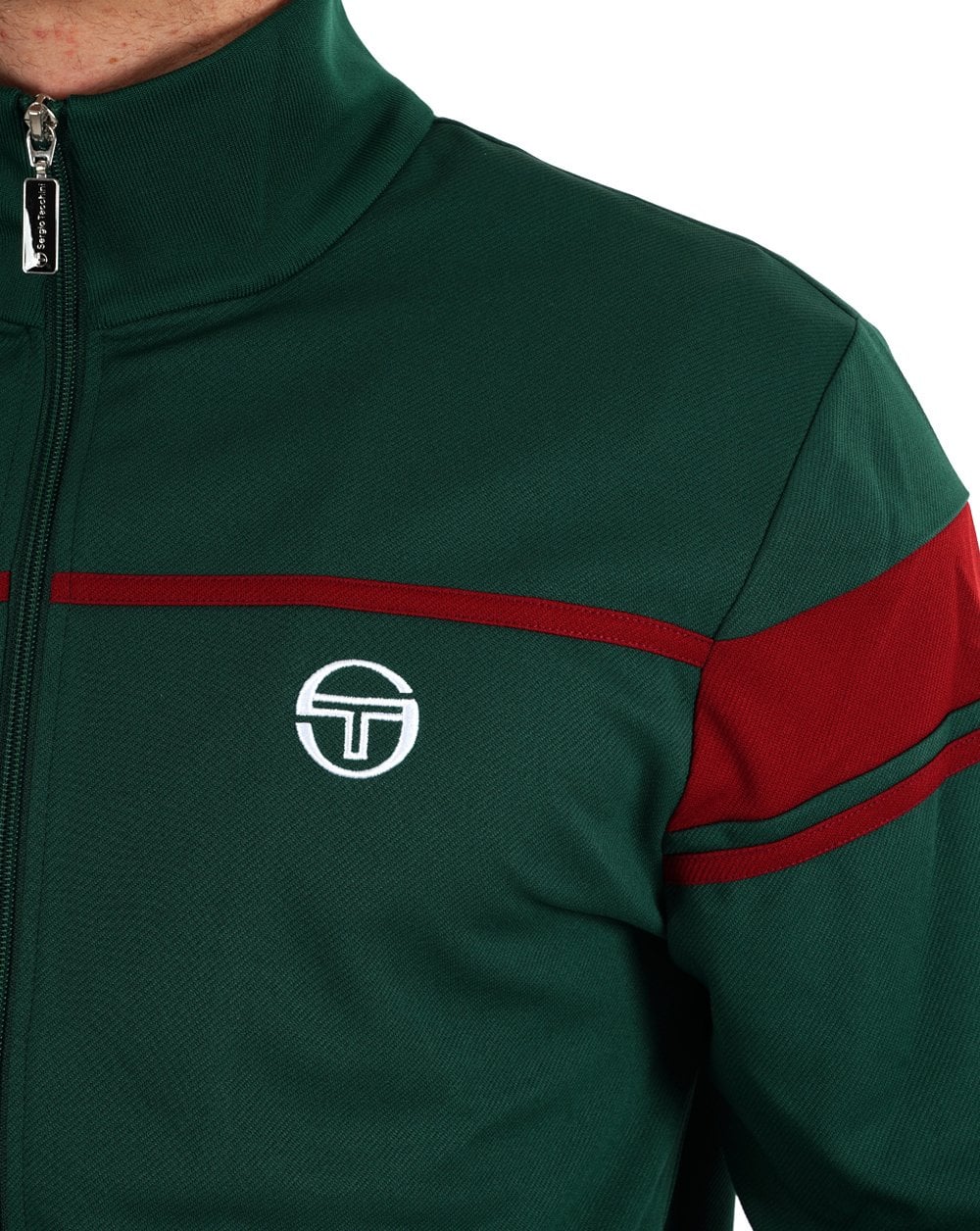 Sergio Tacchini New Masters Track Top Deep Green / Red - Image 3