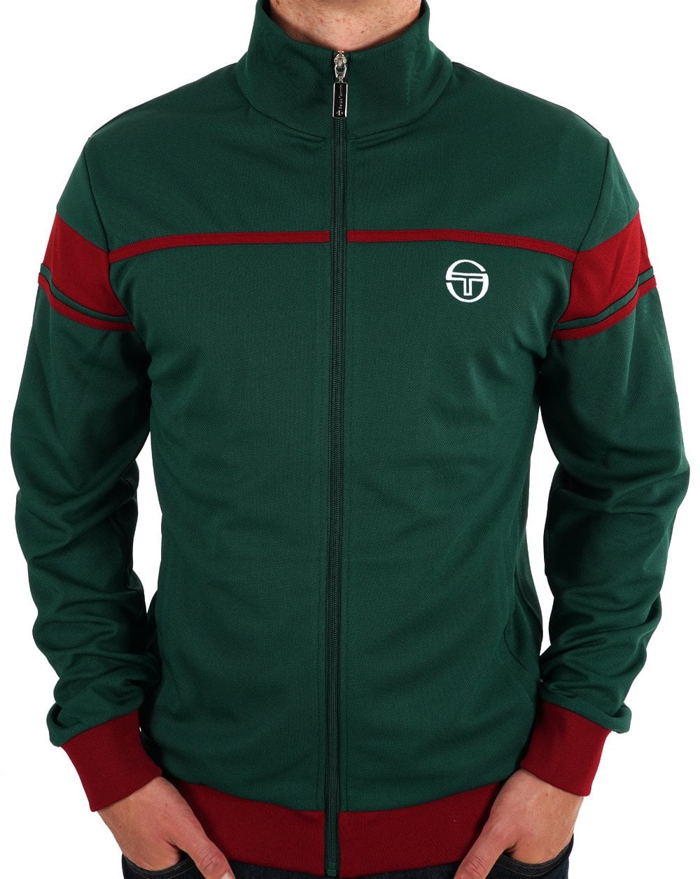 Sergio Tacchini New Masters Track Top Deep Green / Red - Image 4