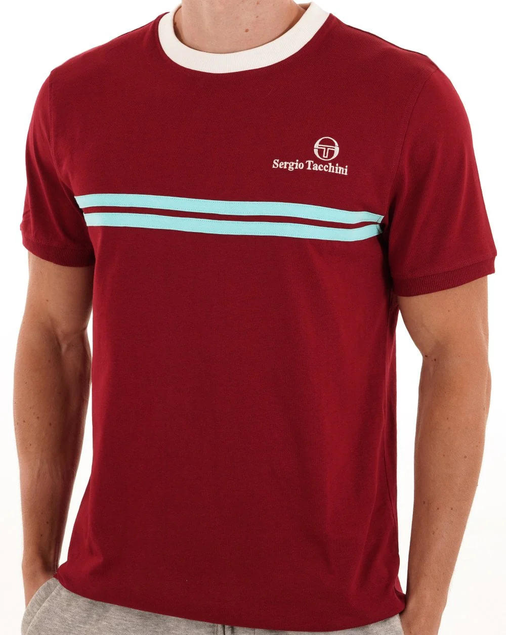 Sergio Tacchini New Supermac T Shirt Rhubarb - Image 3
