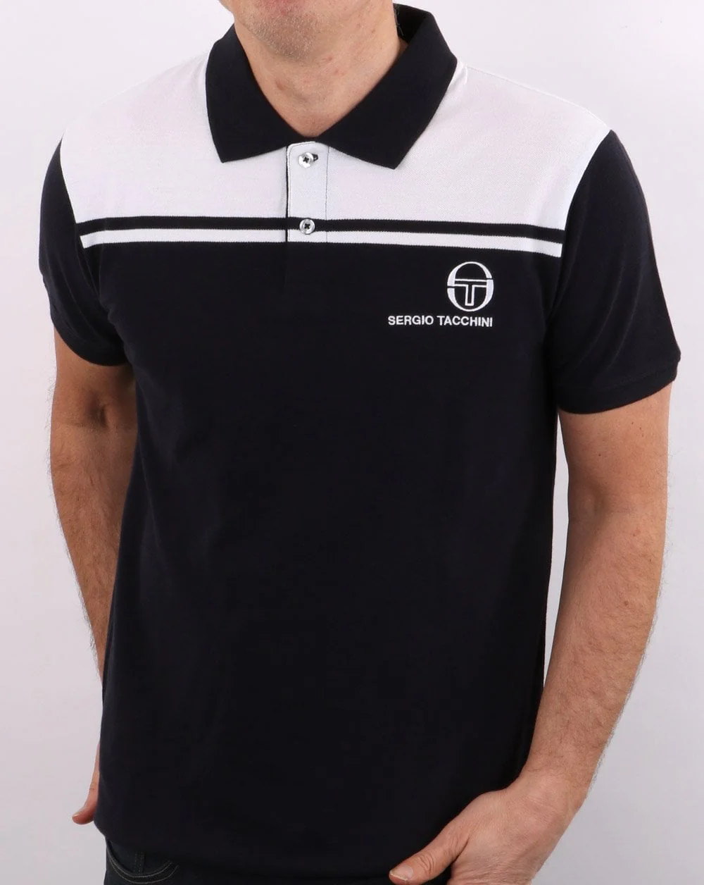 Sergio Tacchini New Young Line Polo Shirt Navy/White - Image 3