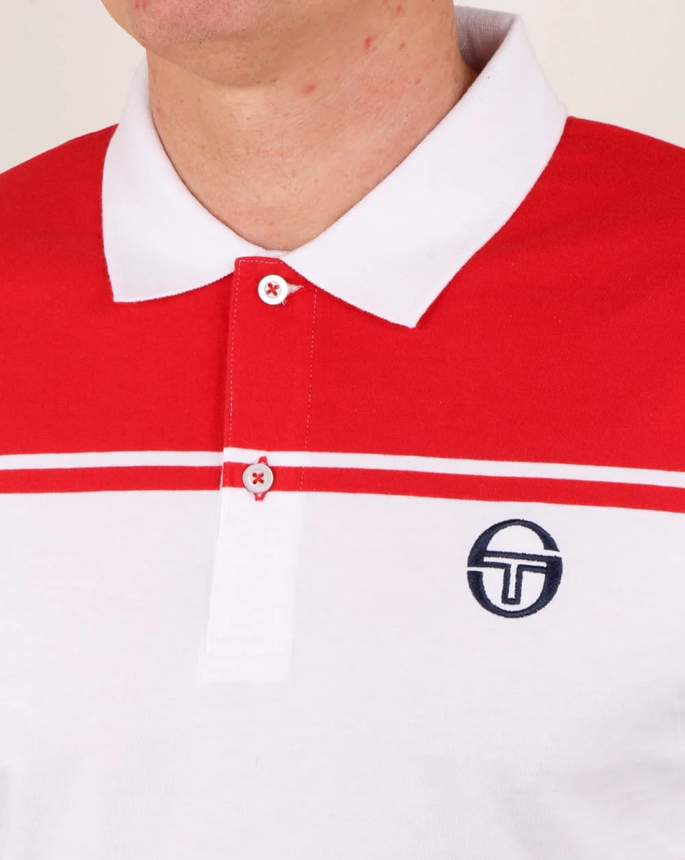 Sergio Tacchini New Young Line Polo Shirt White/red - Image 3