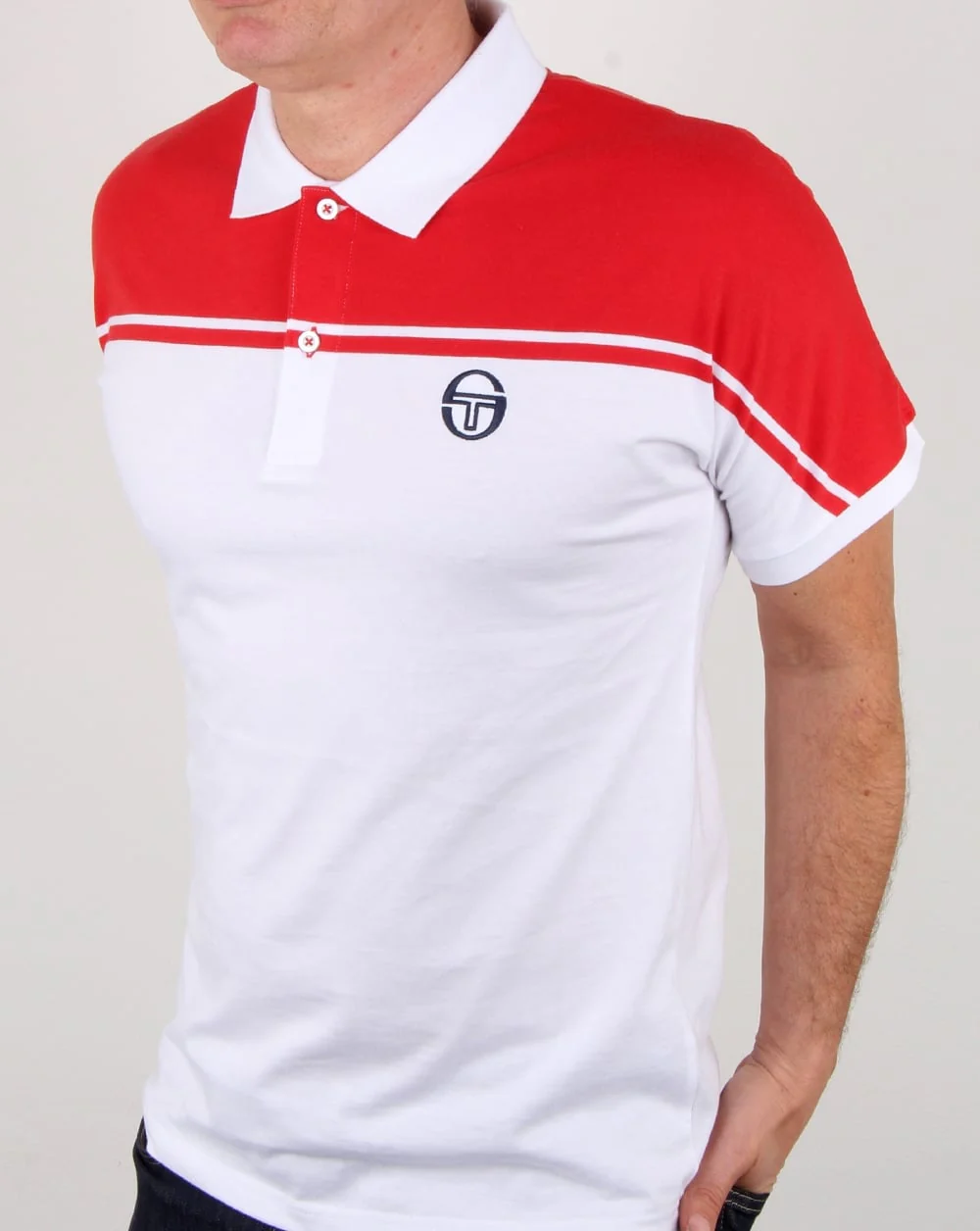 Sergio Tacchini New Young Line Polo Shirt White/red - Image 4
