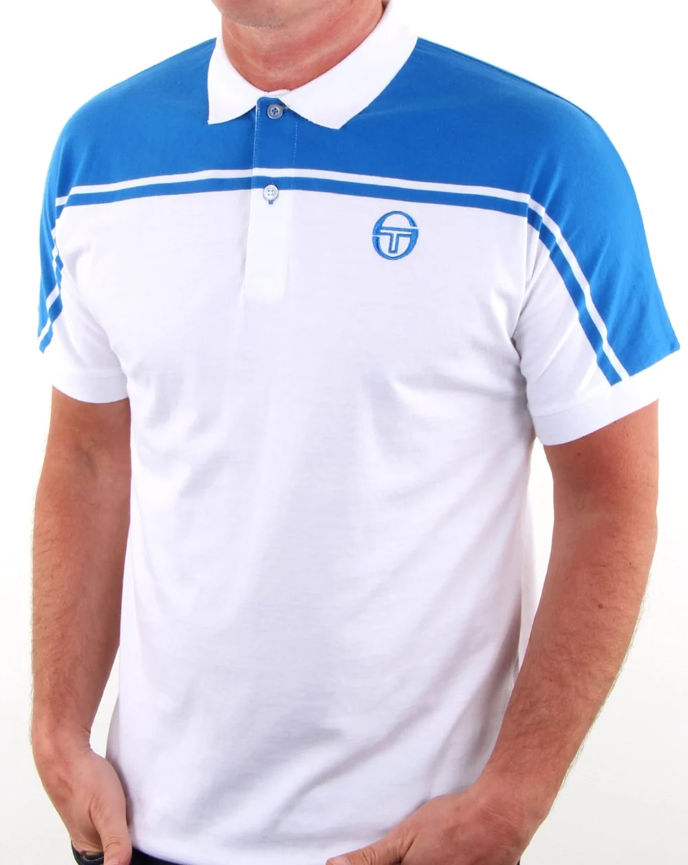 Sergio Tacchini New Young Line Polo Shirt White/royal - Image 3