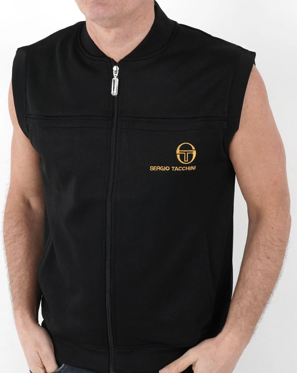 Sergio Tacchini New Young Line Sleeveless Track Black/Gold - Image 3