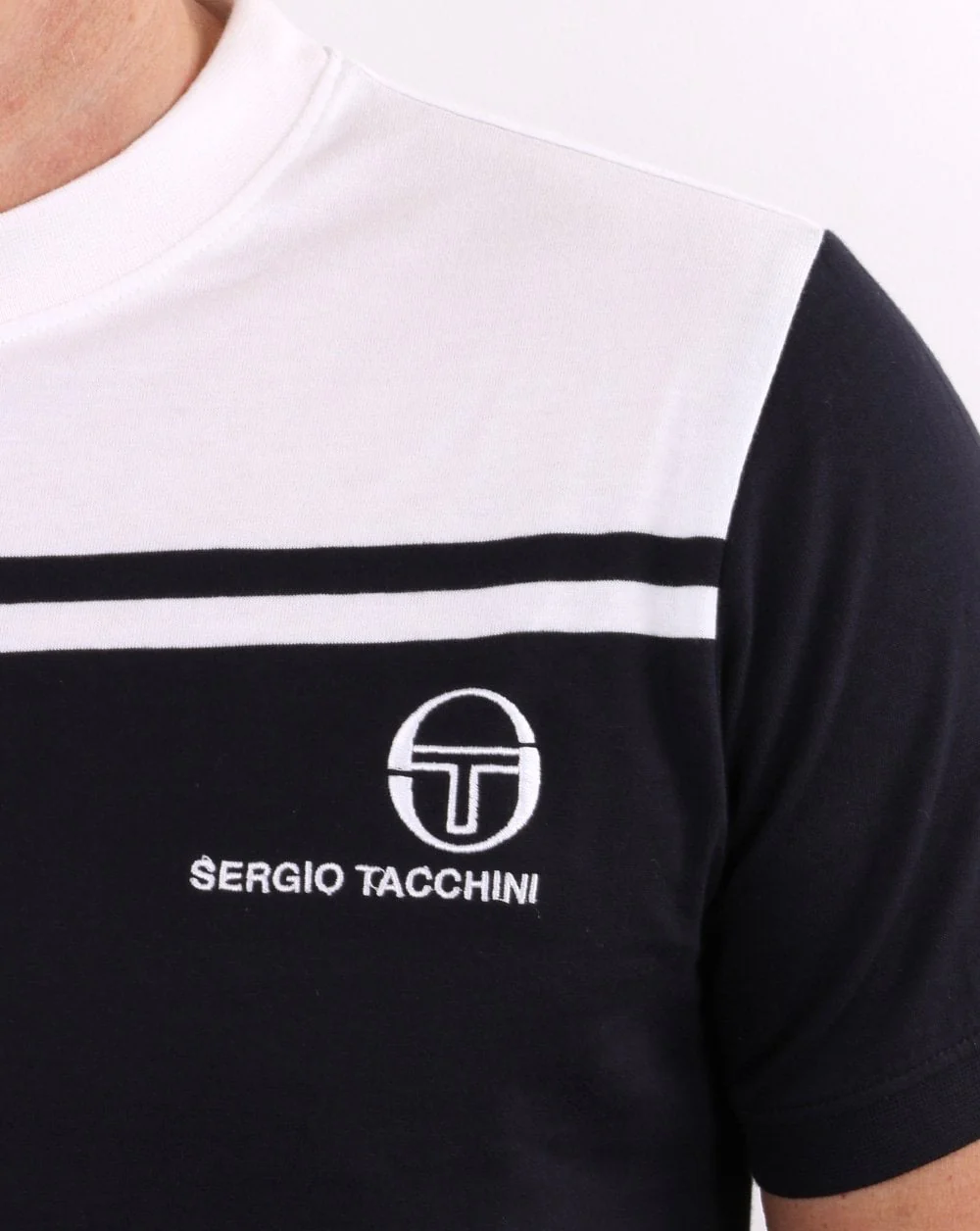 Sergio Tacchini New Young Line T Shirt Navy/White - Image 2