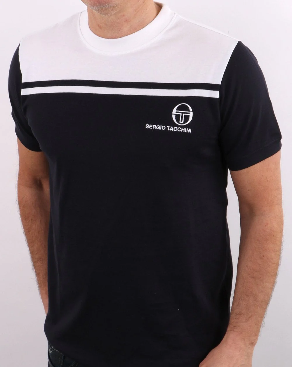 Sergio Tacchini New Young Line T Shirt Navy/White - Image 3