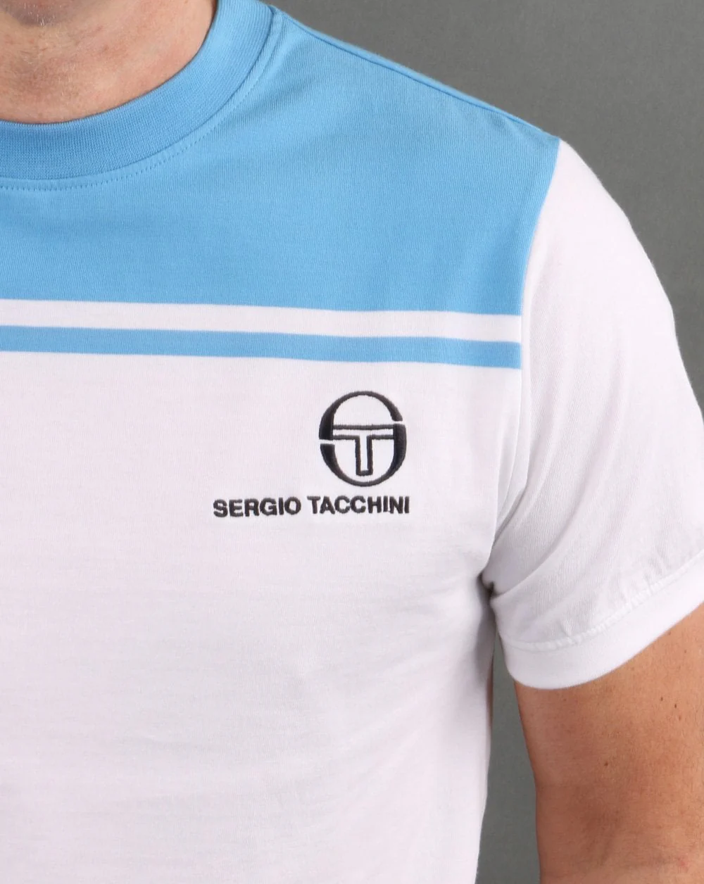 Sergio Tacchini New Young Line T Shirt White/Blue - Image 2