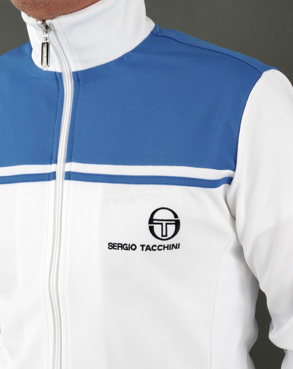 Sergio Tacchini New Young Line Track Top White/Blue - Image 2