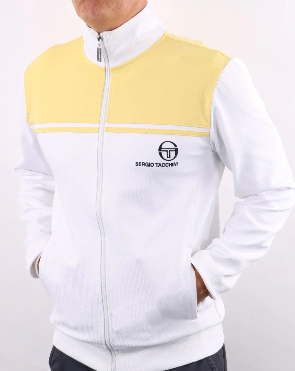 Sergio Tacchini New Young Line Track Top White/Lemon - Image 2
