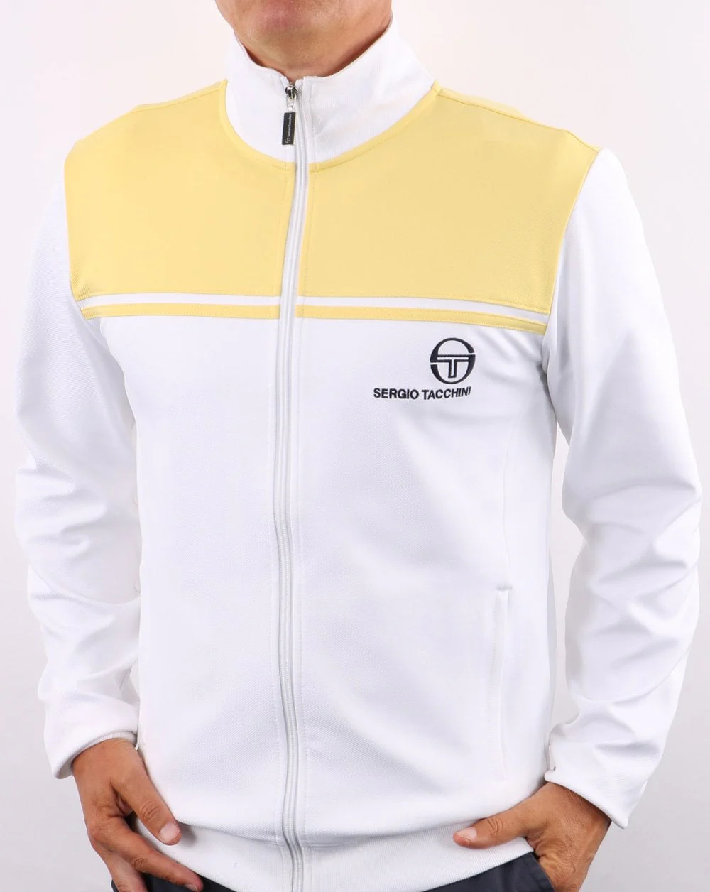 Sergio Tacchini New Young Line Track Top White/Lemon - Image 3