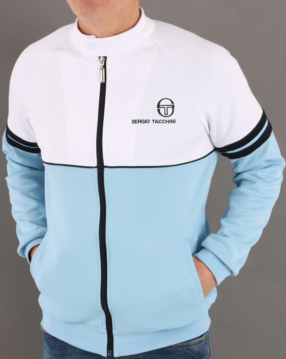 Sergio Tacchini Orion B Track Top Sky Blue/White - Image 2