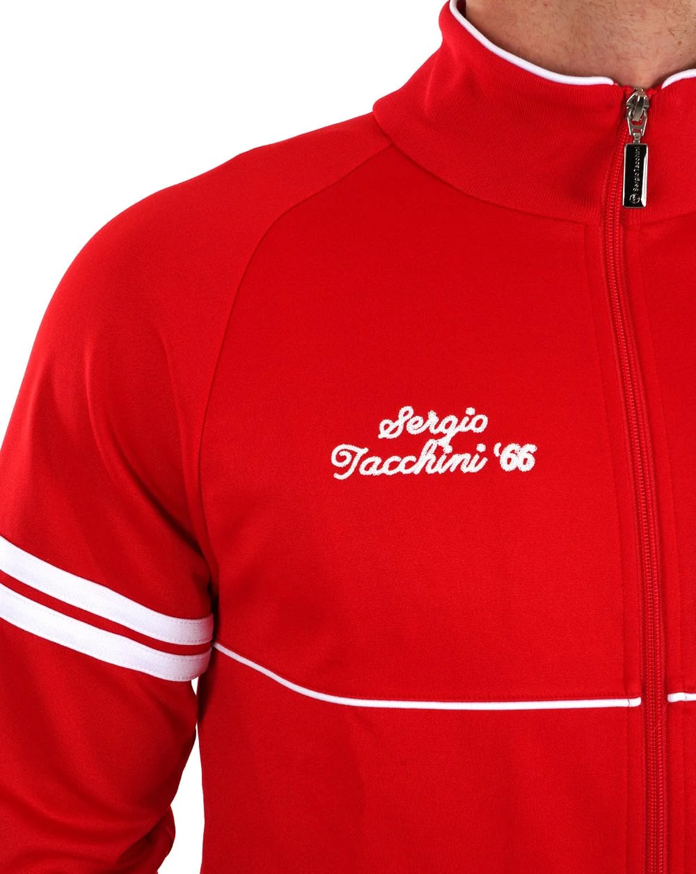 Sergio Tacchini Orion Davis Track Top Red White - Image 3