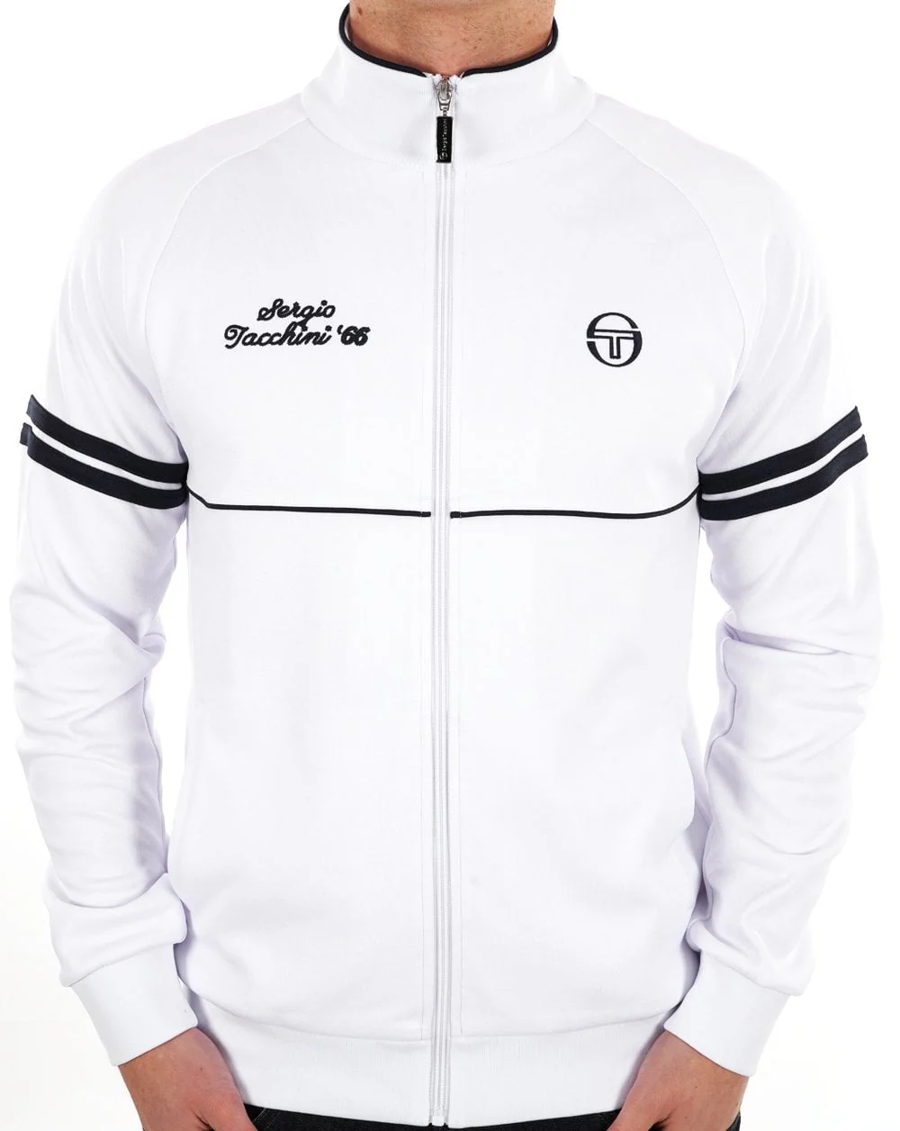 Sergio Tacchini Orion Davis Track Top White Navy - Image 2
