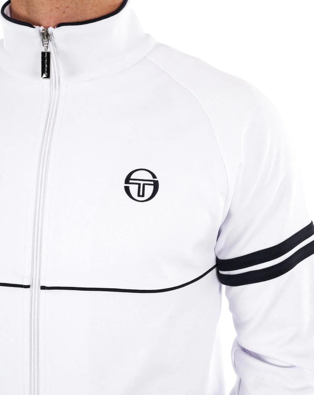 Sergio Tacchini Orion Davis Track Top White Navy - Image 3