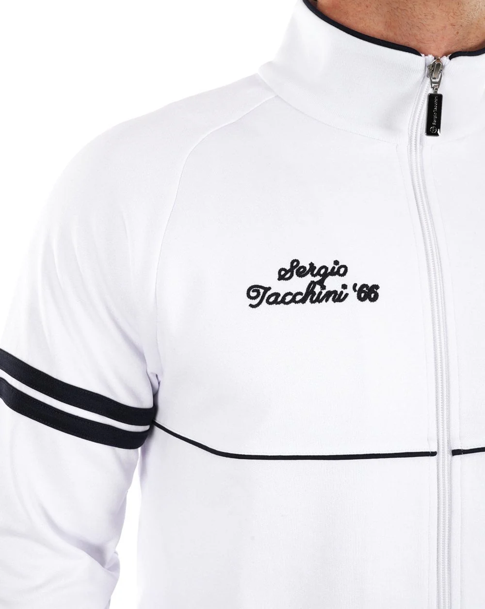 Sergio Tacchini Orion Davis Track Top White Navy - Image 4