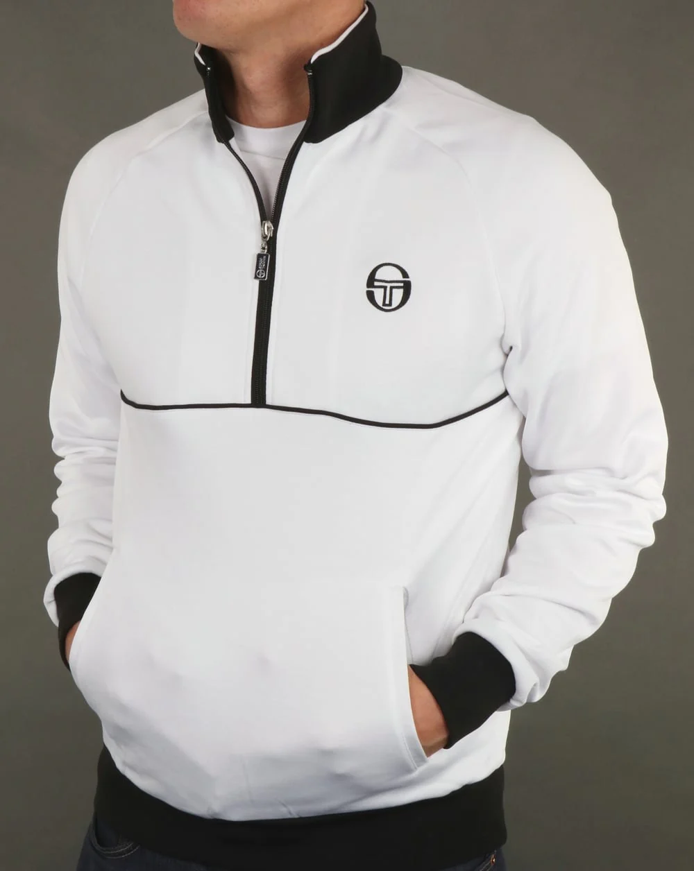 Sergio Tacchini Orion Half Zip Track Top White/Black