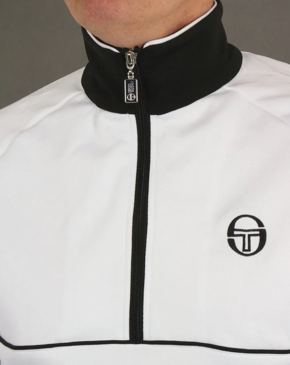 Sergio Tacchini Orion Half Zip Track Top White/Black - Image 3
