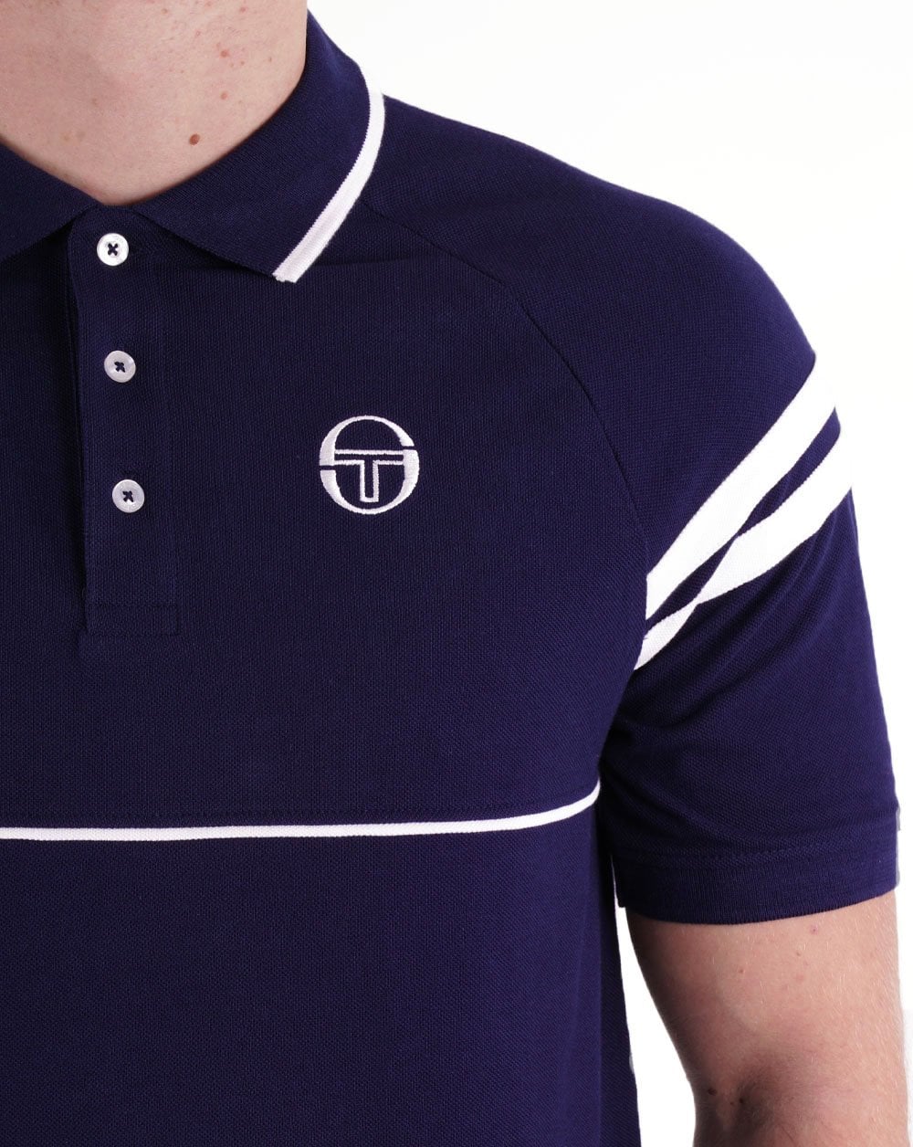 Sergio Tacchini Orion Polo Shirt Navy Blue/White - Image 2