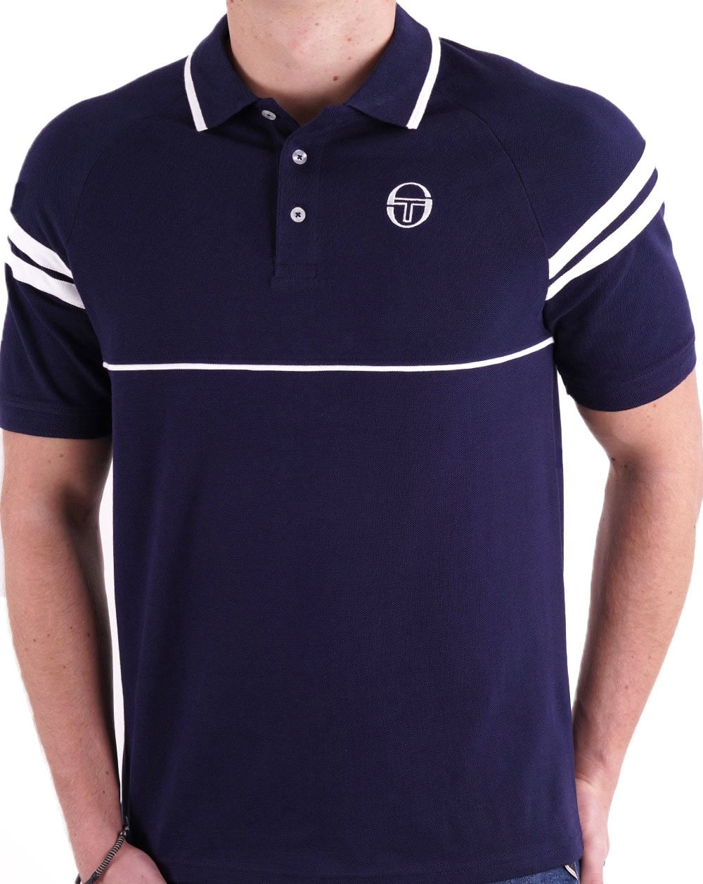 Sergio Tacchini Orion Polo Shirt Navy Blue/White - Image 3
