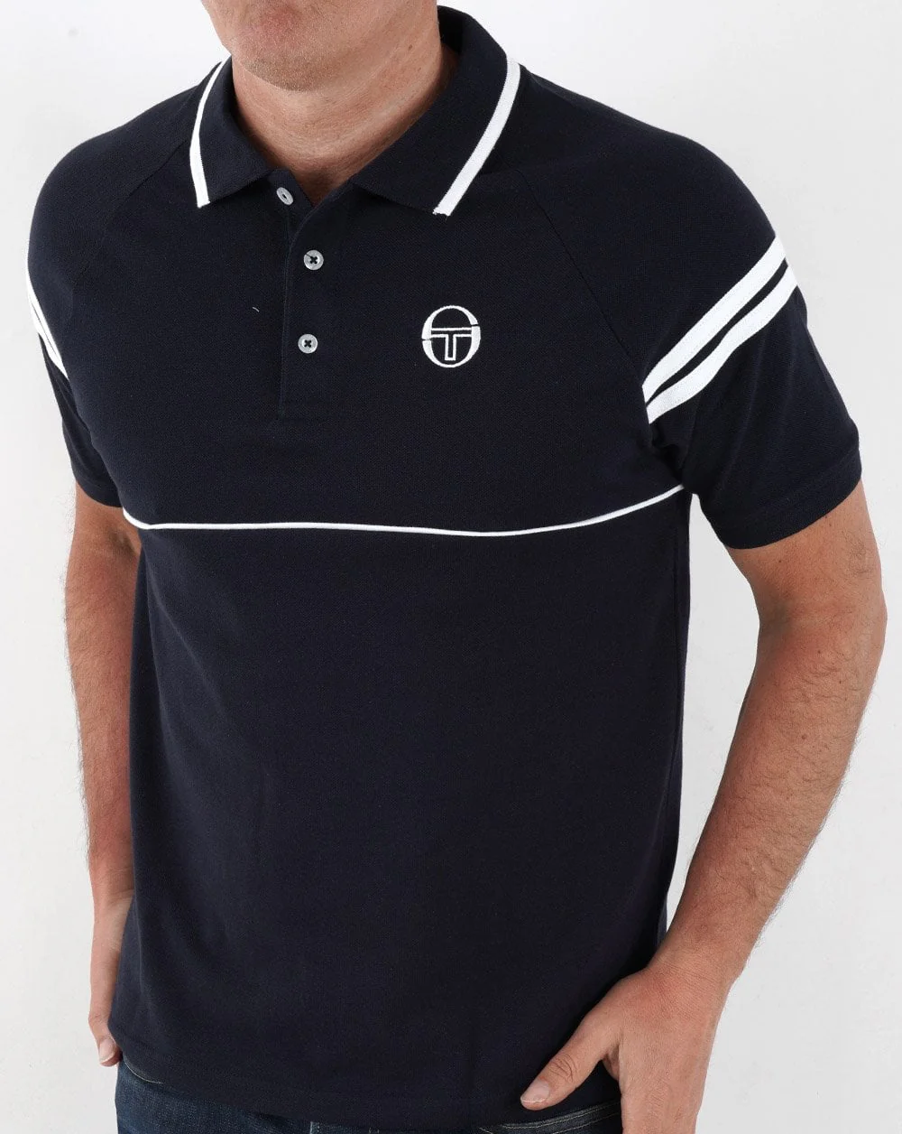 Sergio Tacchini Orion Polo Shirt Navy/White - Image 3