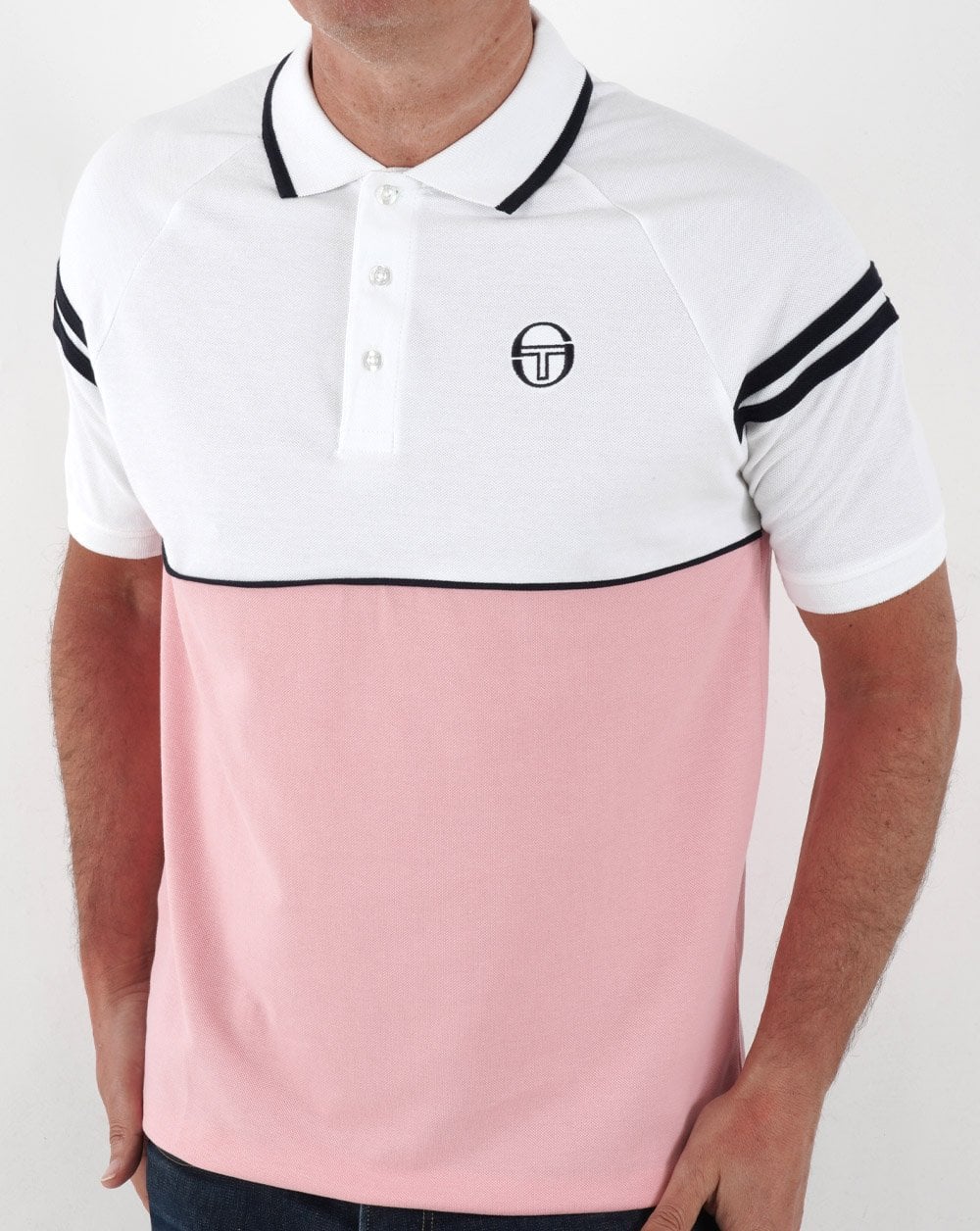 Sergio Tacchini Orion Polo Shirt Pink/White - Image 3