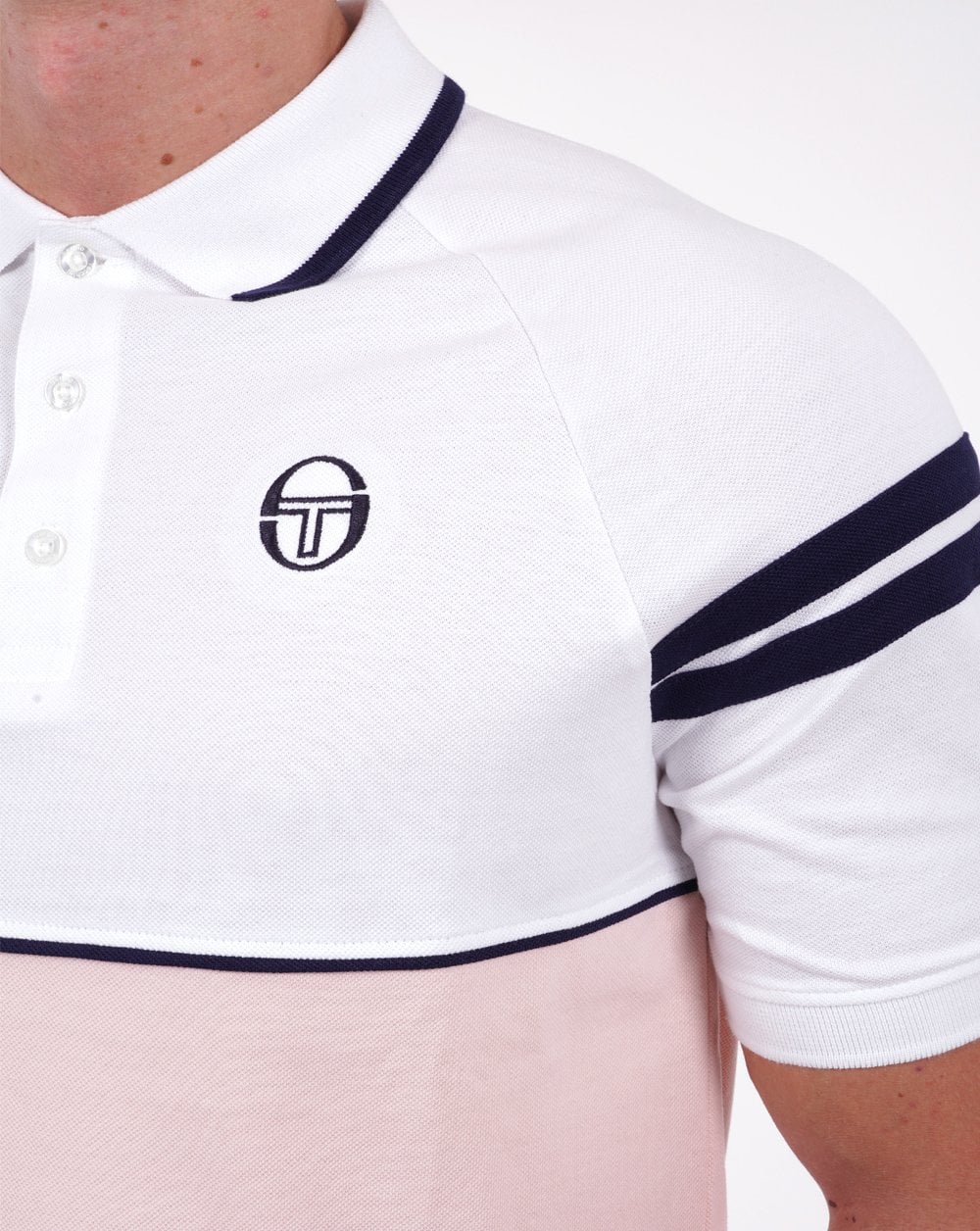 Sergio Tacchini Orion Polo Shirt White/Pink - Image 2