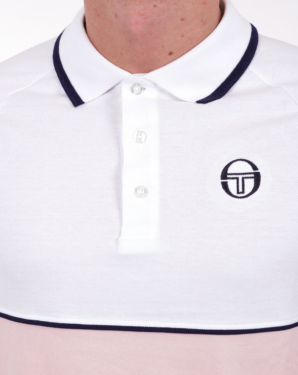 Sergio Tacchini Orion Polo Shirt White/Pink - Image 3