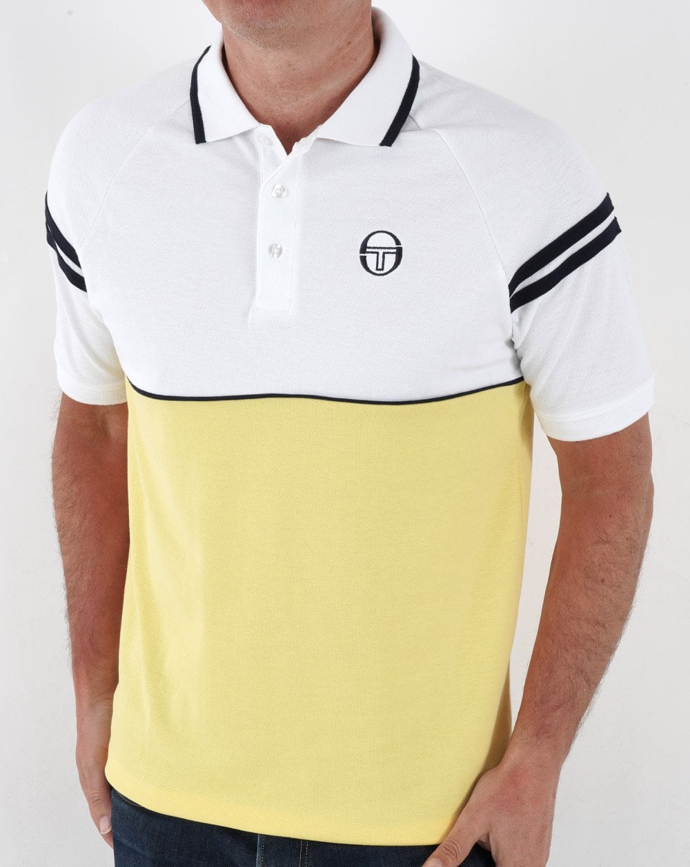Sergio Tacchini Orion Polo Shirt Yellow/White - Image 3
