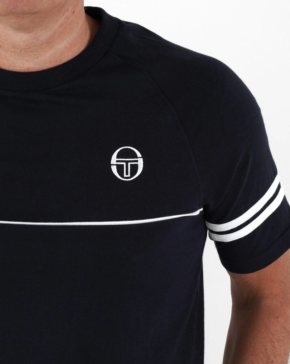 Sergio Tacchini Orion T Shirt Navy/White - Image 2