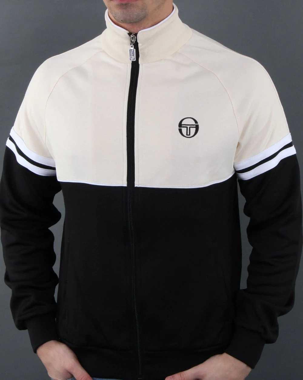 Sergio Tacchini Orion Track Top Black/Ecru