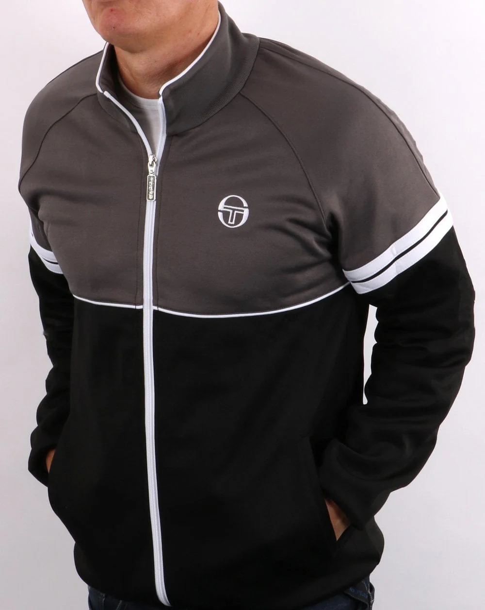 Sergio Tacchini Orion Track Top Charcoal Grey/Black - Image 4