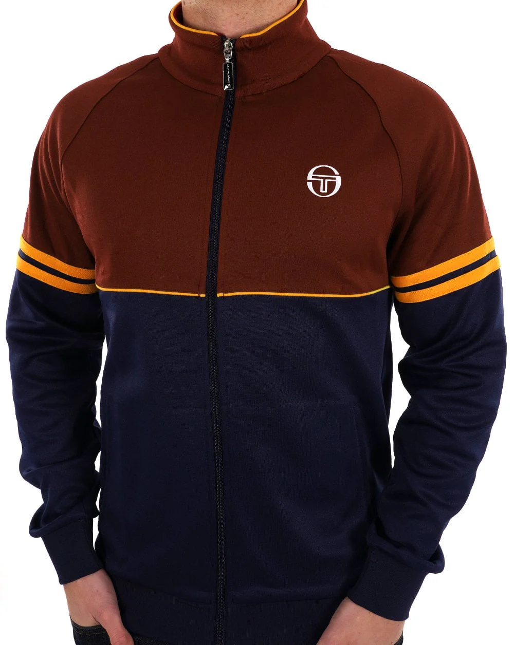 Sergio Tacchini Orion Track Top Claret Navy -Gold