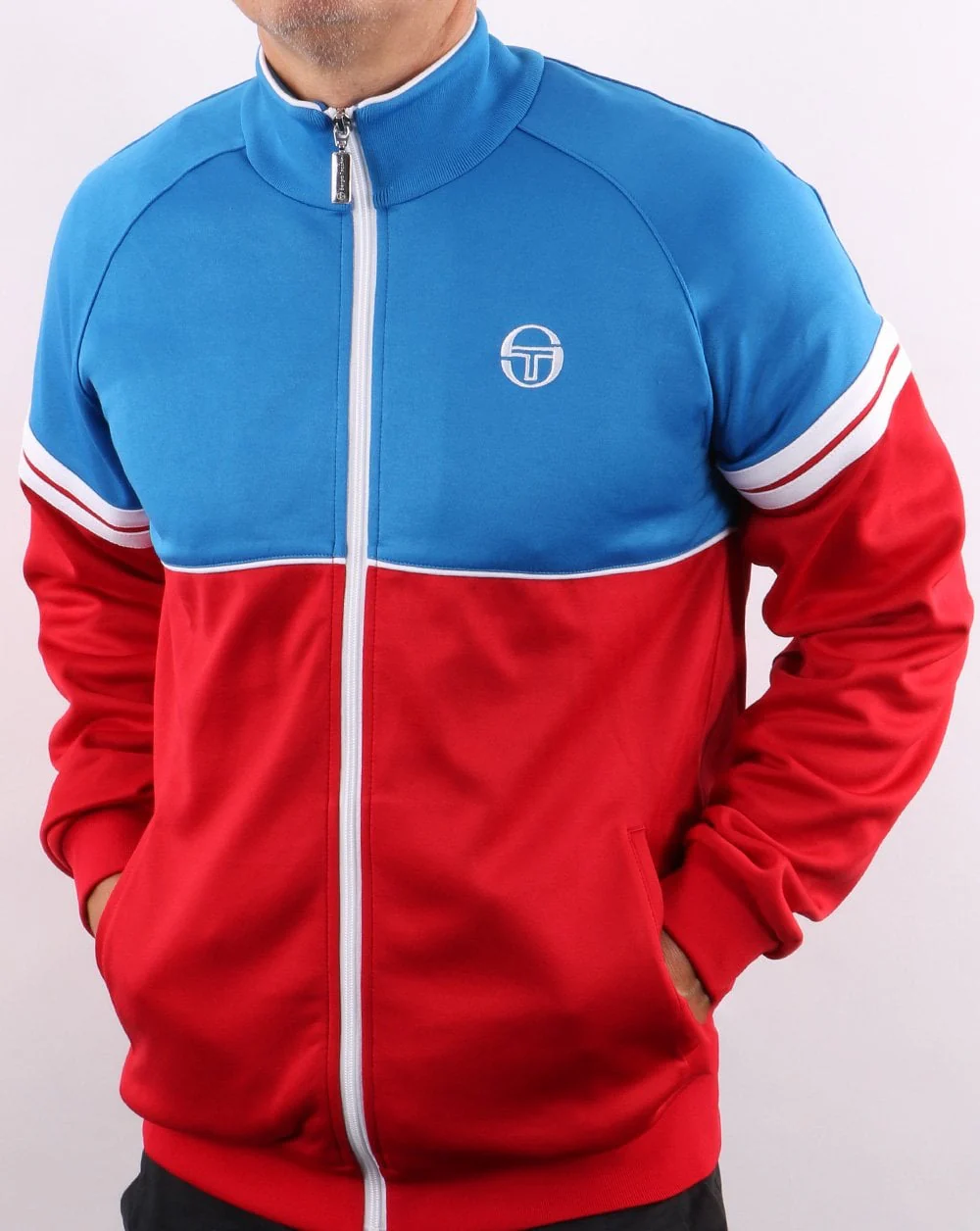 Sergio Tacchini Orion Track Top French Blue/Red - Image 4