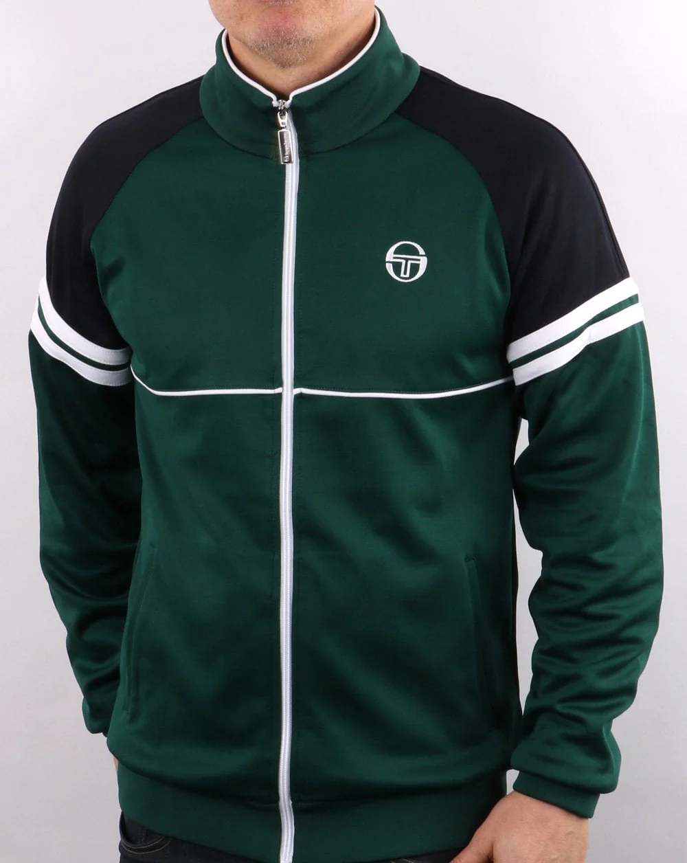Sergio Tacchini Orion Track Top Green/Navy - Image 2