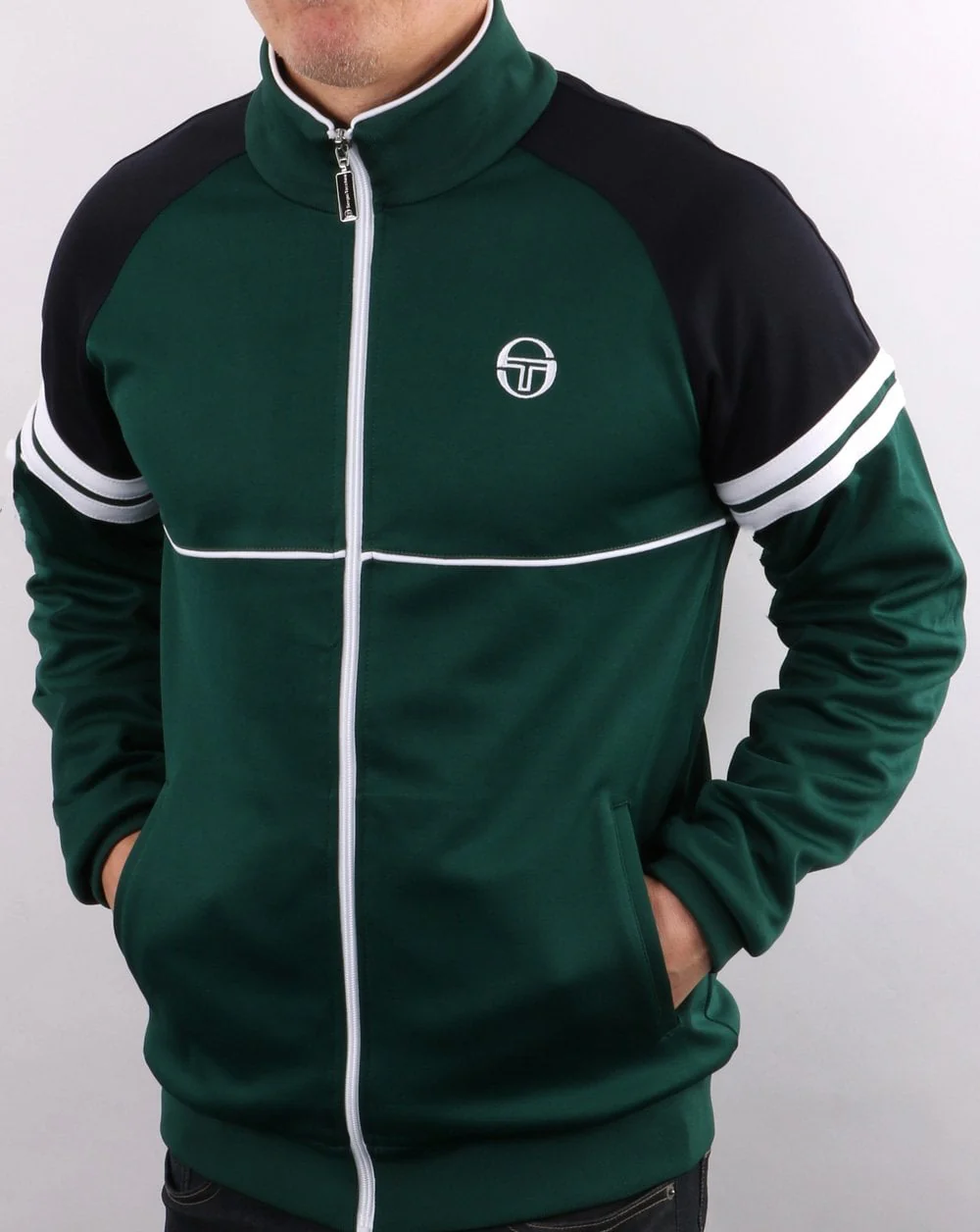 Sergio Tacchini Orion Track Top Green/Navy - Image 3