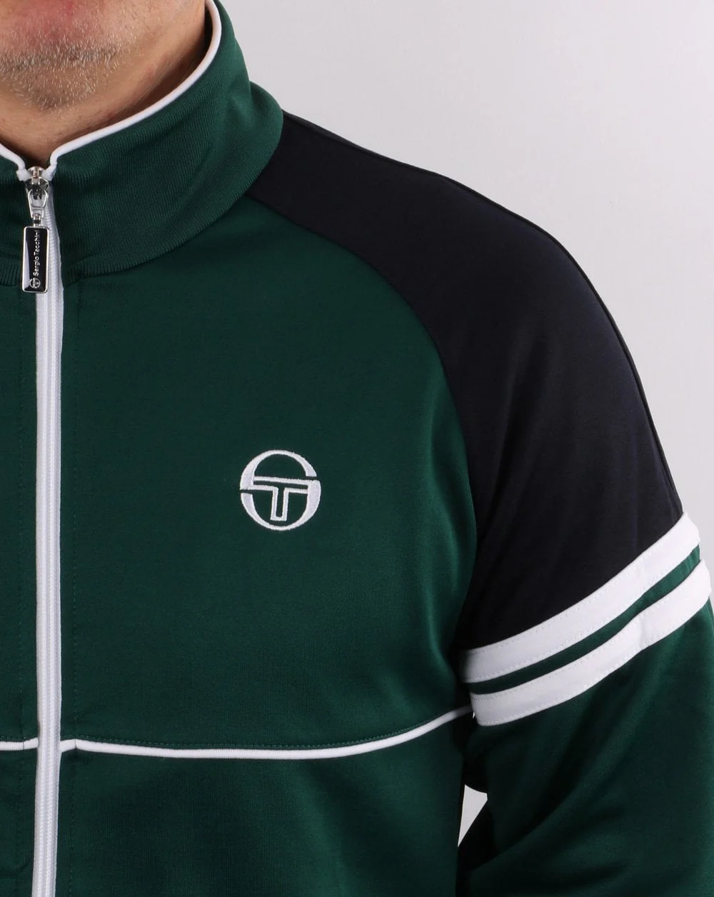 Sergio Tacchini Orion Track Top Green/Navy - Image 4
