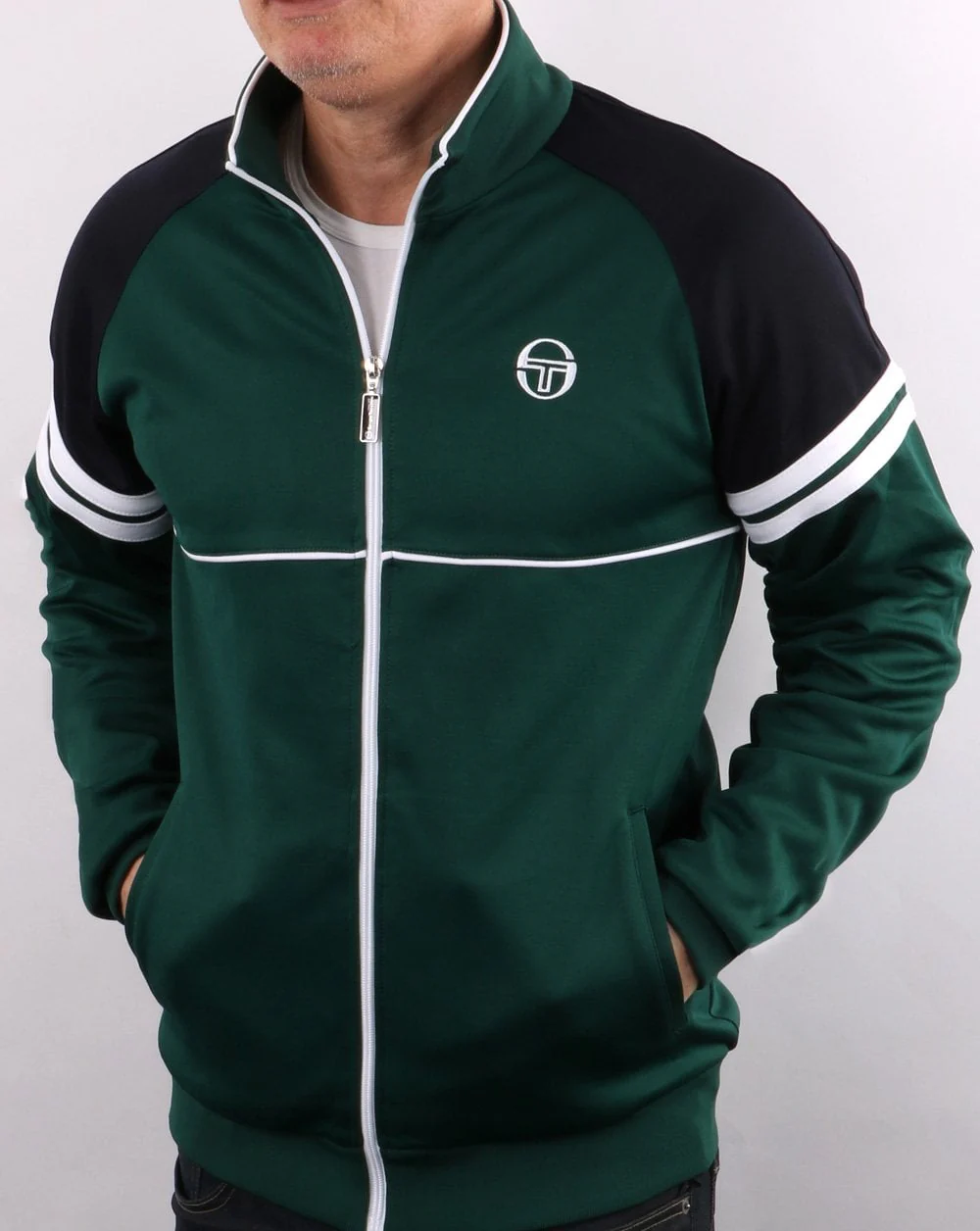 Sergio Tacchini Orion Track Top Green/Navy - Image 5