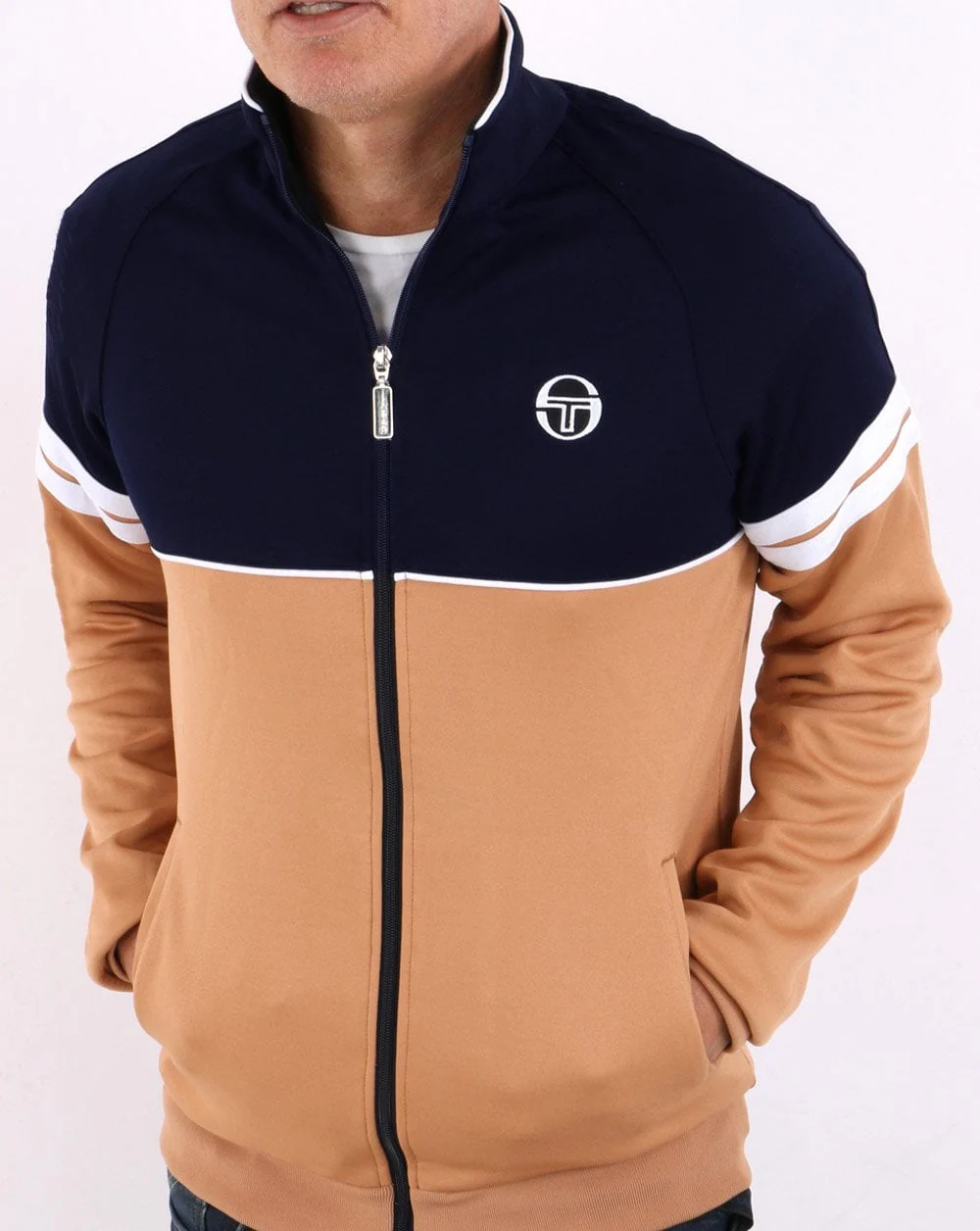 Sergio Tacchini Orion Track Top Navy/Tan - Image 2