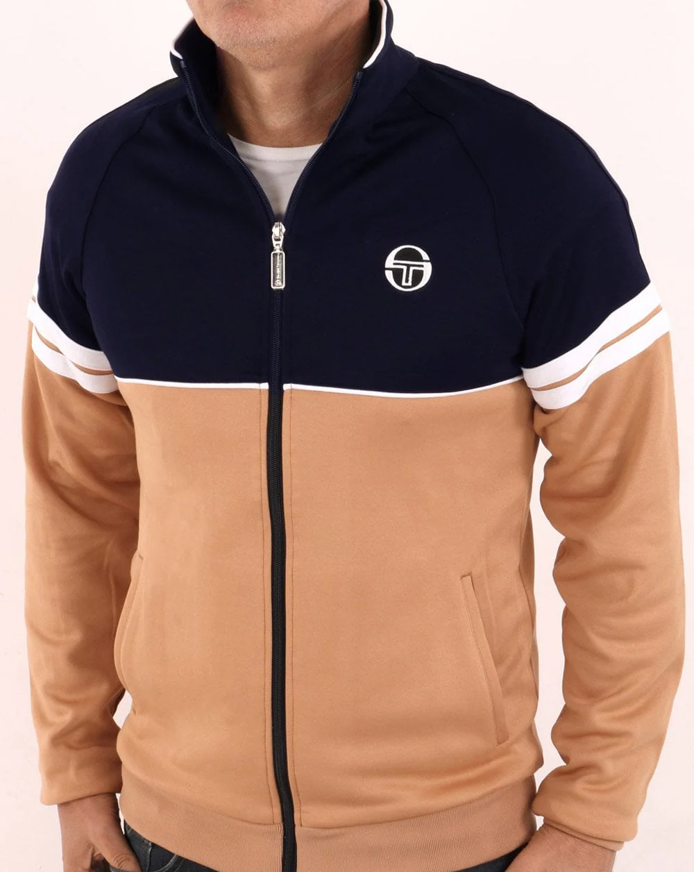 Sergio Tacchini Orion Track Top Navy/Tan - Image 3