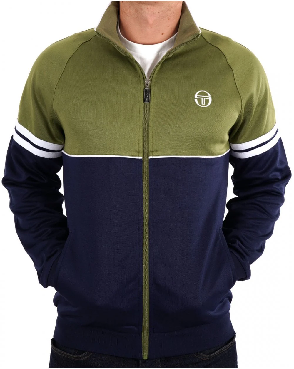 Sergio Tacchini Orion Track Top Olive / Navy - Image 2