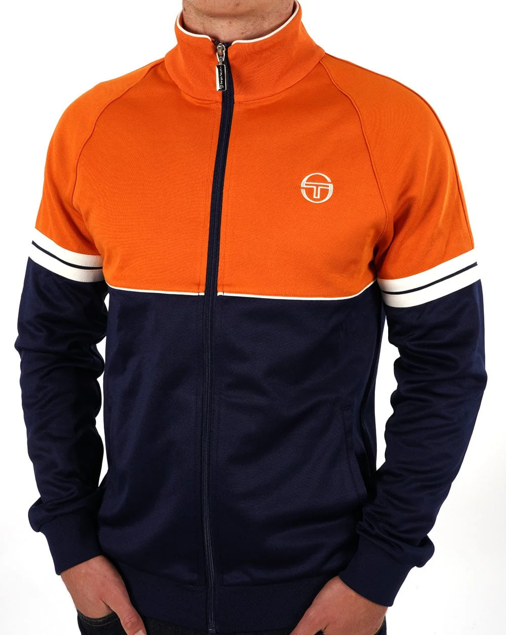 Sergio Tacchini Orion Track Top Orange / Navy - Image 2