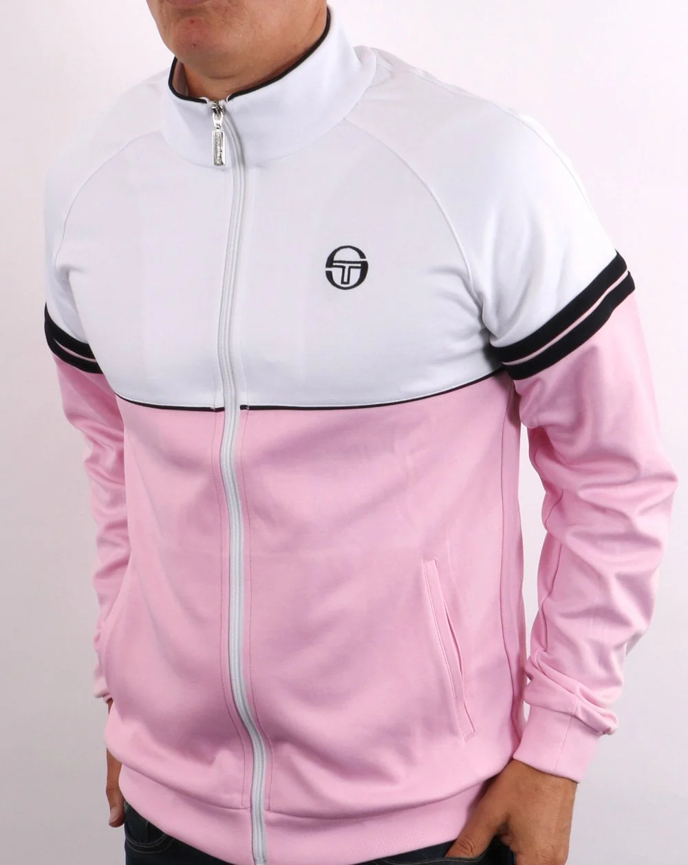 Sergio Tacchini Orion Track Top Pink/White - Image 4