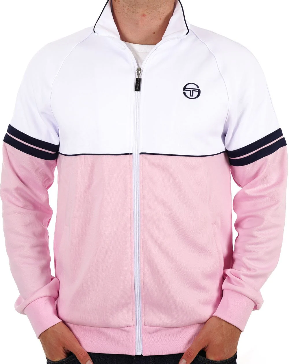 Sergio Tacchini Orion Track Top Pink/White - Image 4