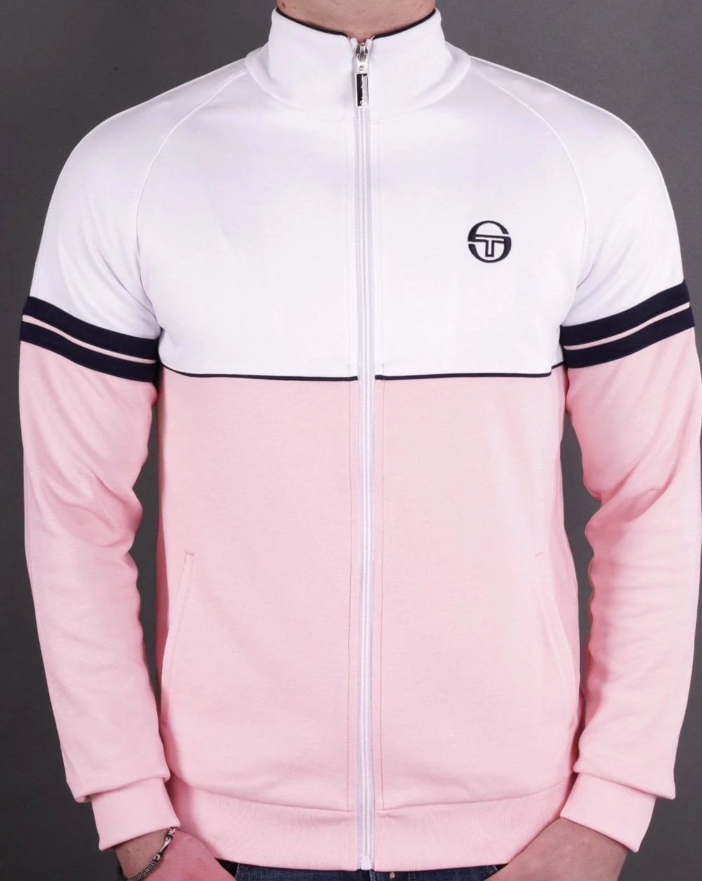 Sergio Tacchini Orion Track Top Pink/White - Image 3